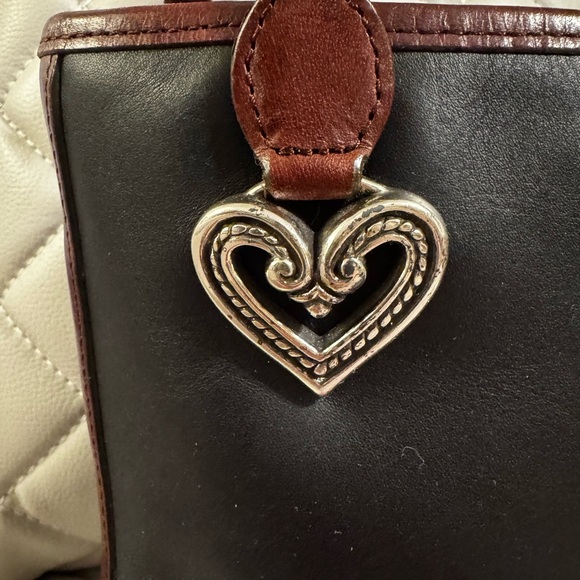Elegant Black and Brown Brighton Handbag with Heart Accents - Picture 3 of 11